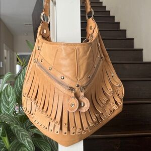 Junior Drake Tan Leather Hobo Bag